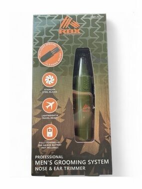 RBX Professional Grooming Nose/Ear Trimmer in Olive Green Battery Operated (NWT)
